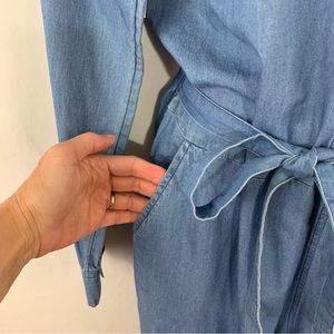 Light Weight Denim Romper Jumper Ankle Cropped Pants Suit Small